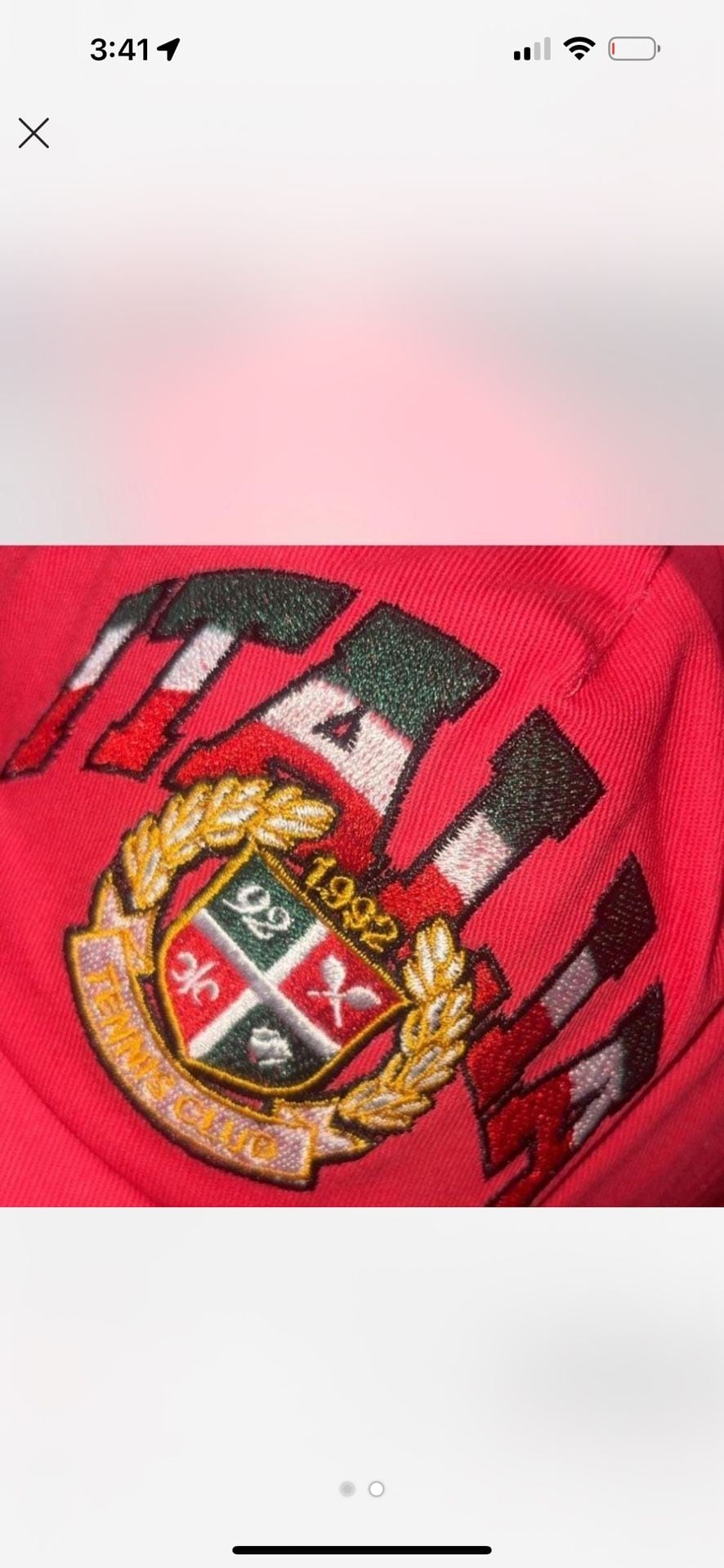 Vintage 1992 Italia Tennis Club Embroidered Red Baseball Cap